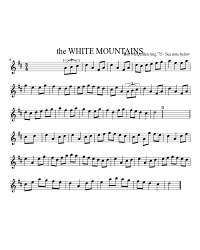 the WHITE MOUNTAINS sheet music preview