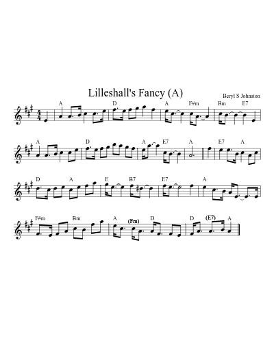 Lilleshall's Fancy  (A) (Version 3)