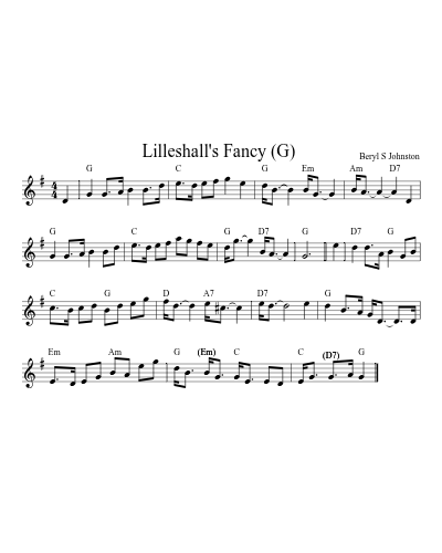 Lilleshall's Fancy  (G) (Version 3)