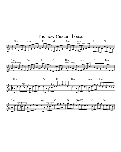The new Custom house sheet music preview