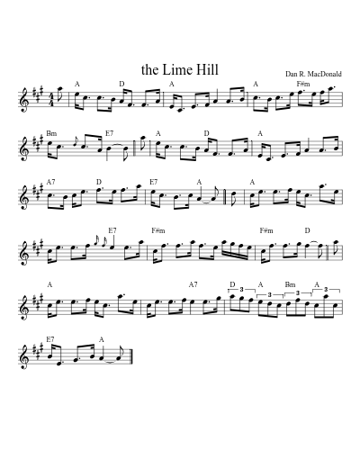 the Lime Hill sheet music preview