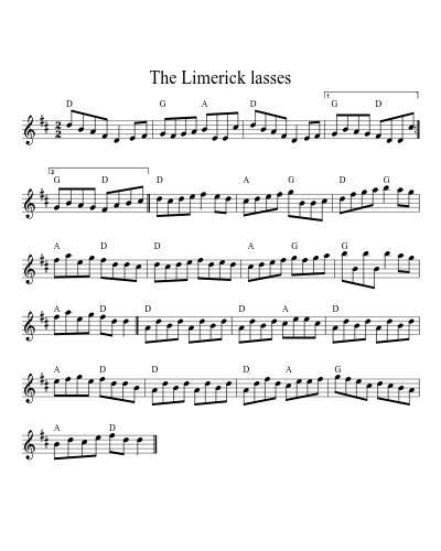 The Limerick lasses (Version 6) sheet music preview
