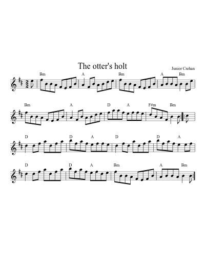 The Otter's Holt (Version 2) sheet music preview
