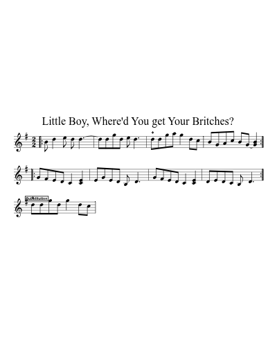 Little Boy, Where'd You get Your Britches?