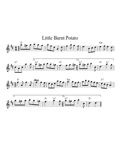 Little Burnt Potato (Version 9) sheet music preview