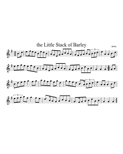 The Little Stack of Barley (Version 3) sheet music preview