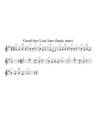 Good-bye Liza Jane (basic tune) (Version 4)
