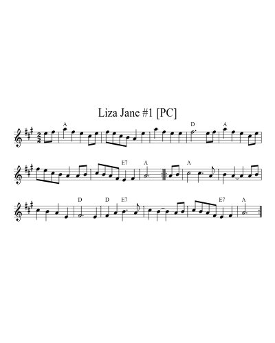 Liza Jane #1 [PC] (Version 3) sheet music preview