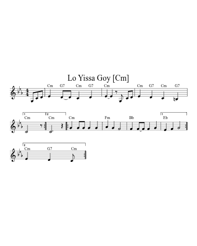 Lo Yissa Goy [Em] (Version 2) — Guitar Sheet Music | Practito