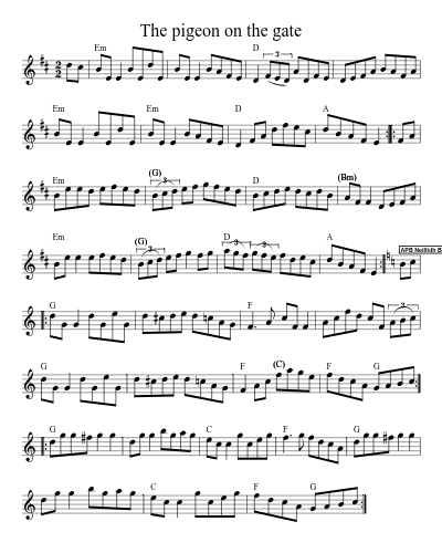 The pigeon on the gate sheet music preview
