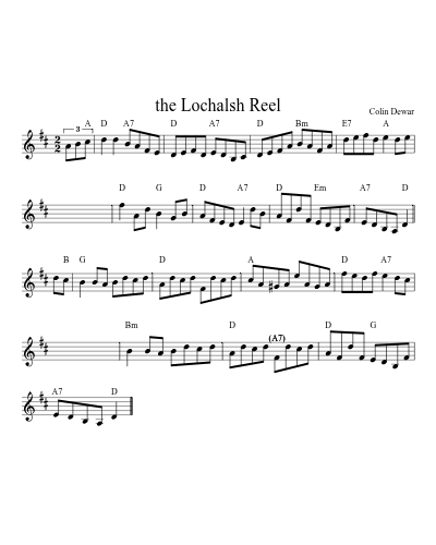 the Lochalsh Reel (Version 2) sheet music preview