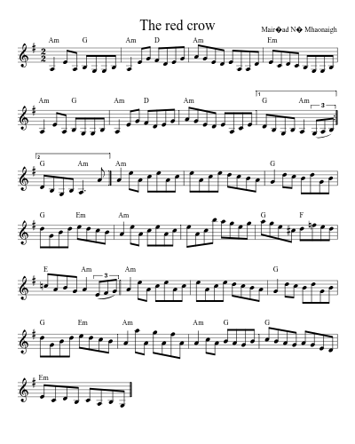 The Red Crow (Version 2) sheet music preview