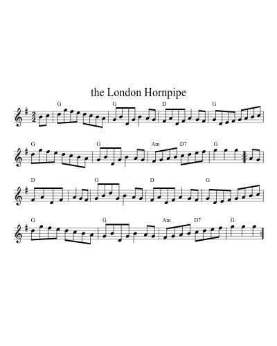 THE LONDON HORNPIPE (Version 2) sheet music preview