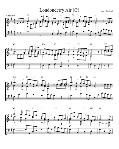 Londonderry Air (G) (Version 2)