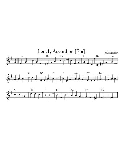 Lonely Accordion  [Em]