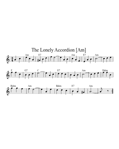 The Lonely Accordion  [Am]