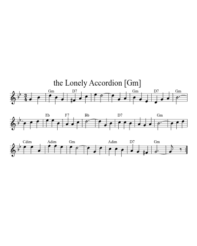 The Lonely Accordion  [Gm] (Version 2)