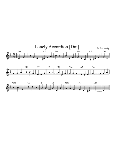 Lonely Accordion  [Dm] (Version 3)