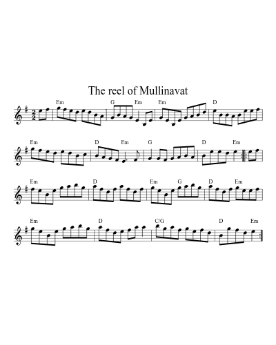 The reel of Mullinavat sheet music preview