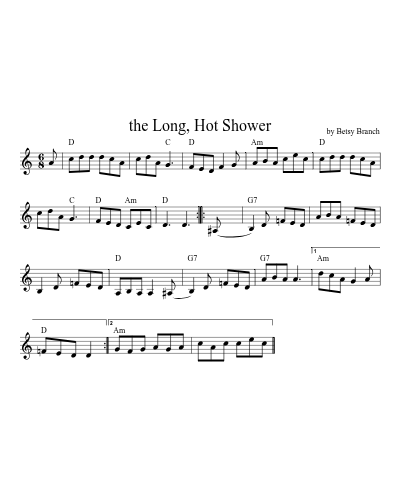 the Long, Hot Shower sheet music preview