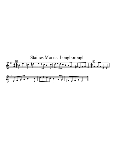 Staines Morris, Longborough sheet music preview