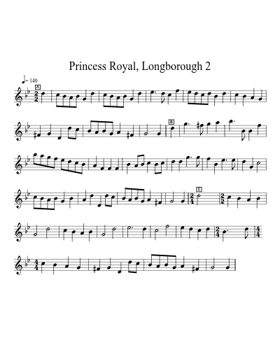 Princess Royal, Longborough 2 sheet music preview