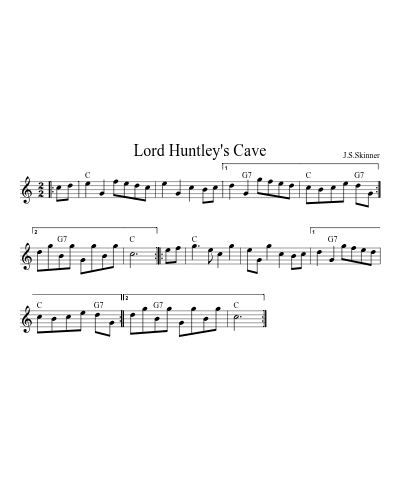 Lord Huntley's Cave (Version 3) sheet music preview
