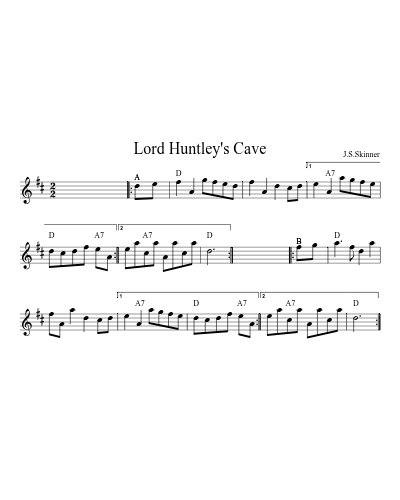 Lord Huntley's Cave (Version 7) sheet music preview