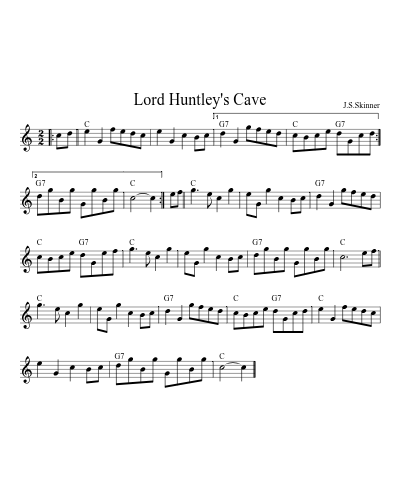 Lord Huntley's Cave (Version 9) sheet music preview