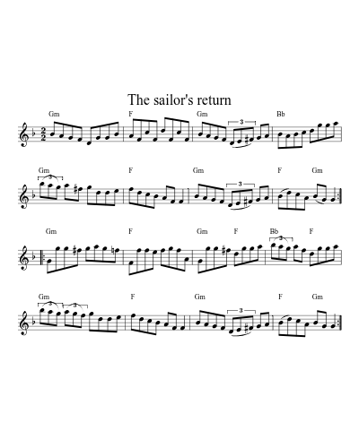 The sailor's return sheet music preview
