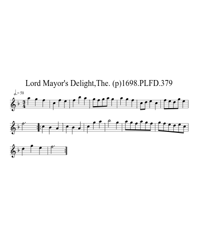 Lord Mayor's Delight,The. (p)1698.PLFD.379