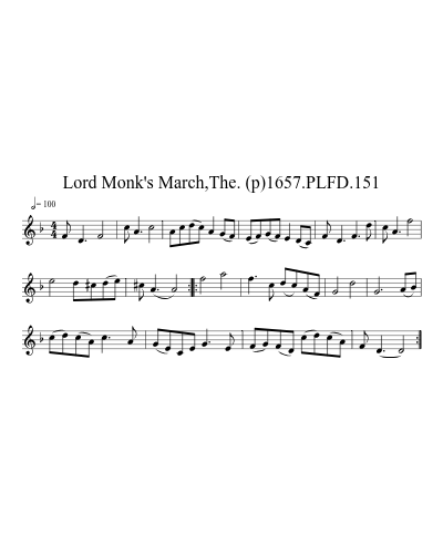 Lord Monk's March,The. (p)1657.PLFD.151