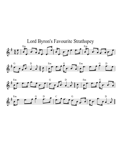 Lord Byron's Favourite Strathspey (Version 2)