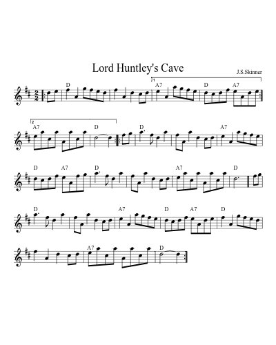 Lord Huntley's Cave (Version 17) sheet music preview