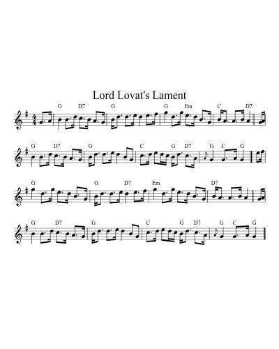Lord Lovat's Lament (Version 5)