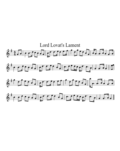 Lord Lovat's Lament (Version 8)