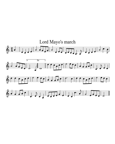 Lord Mayo's march (Version 2)