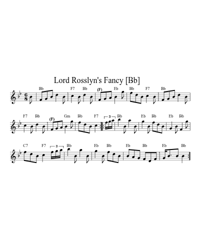Lord Rosslyn's Fancy    [Bb] (Version 2)