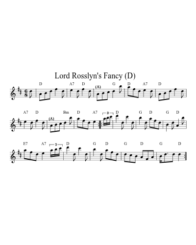 Lord Rosslyn's Fancy    (D)