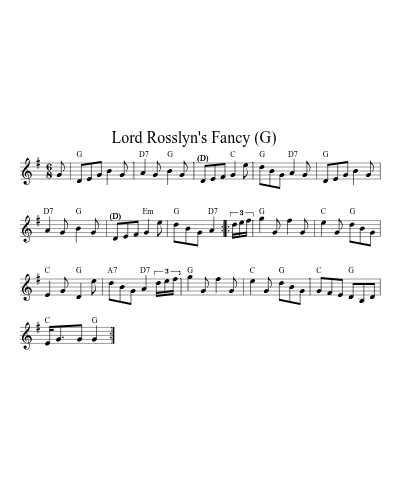 Lord Rosslyn's Fancy    (G)