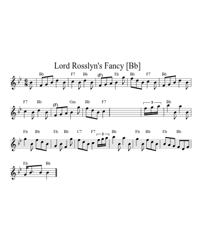 Lord Rosslyn's Fancy    [Bb] (Version 3)