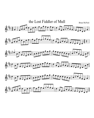 the Lost Fiddler of Mull sheet music preview