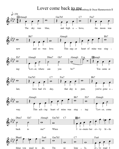 Lover come back to me preview