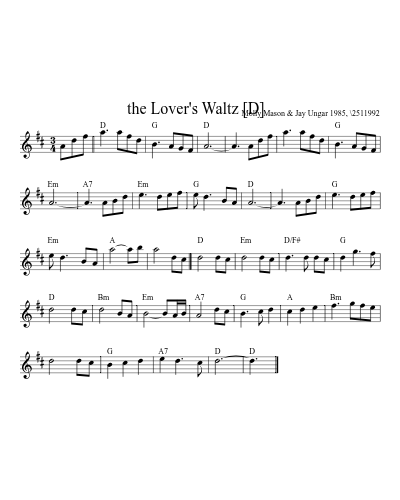 the Lover's Waltz   [D]