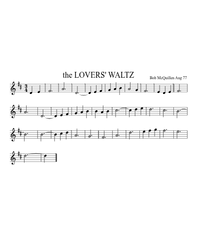 the LOVERS' WALTZ (Lovers Waltz) sheet music preview