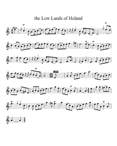 the Low Lands of Holand sheet music preview