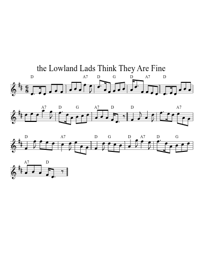 the Lowland Lads Think They Are Fine