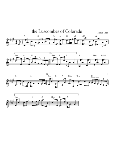 the Luscombes of Colorado (Version 2) sheet music preview