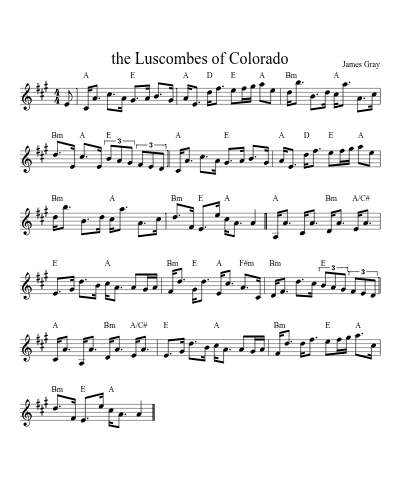 the Luscombes of Colorado (Version 3) sheet music preview