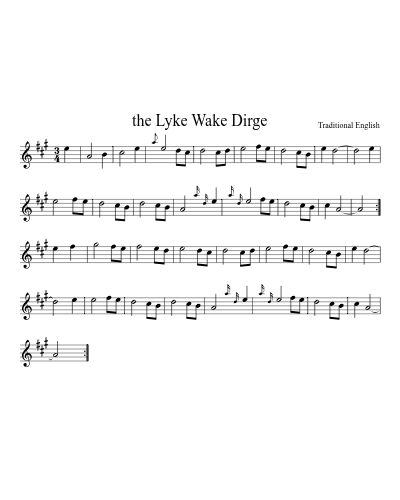 the Lyke Wake Dirge sheet music preview